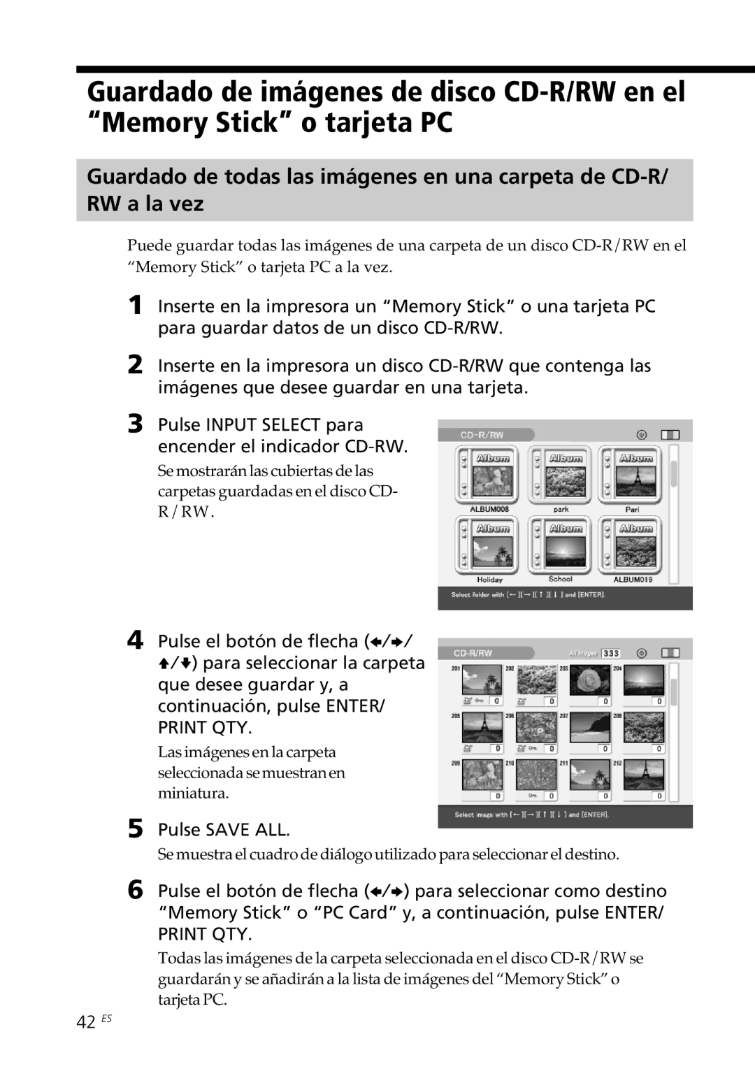 Sony DPP-SV88 operating instructions Pulse Save ALL, 42 ES 