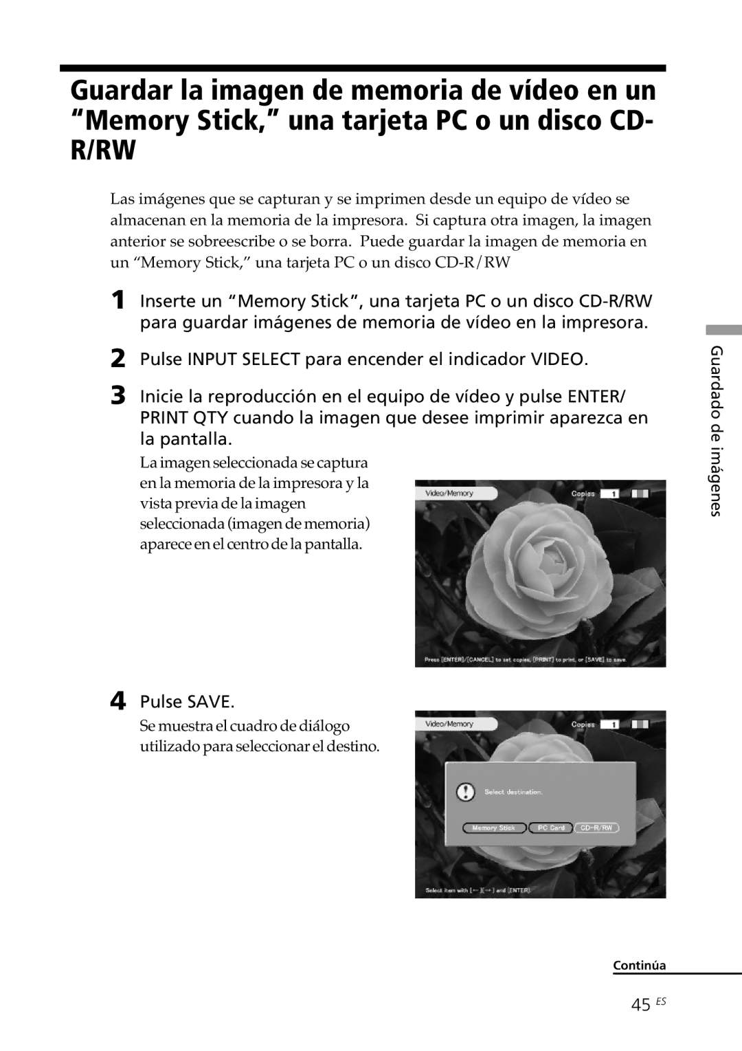 Sony DPP-SV88 operating instructions 45 ES 