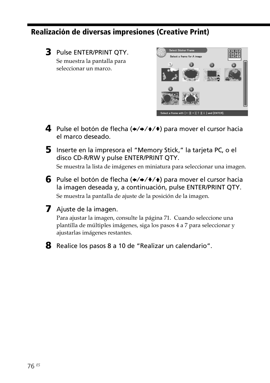 Sony DPP-SV88 operating instructions 76 ES 