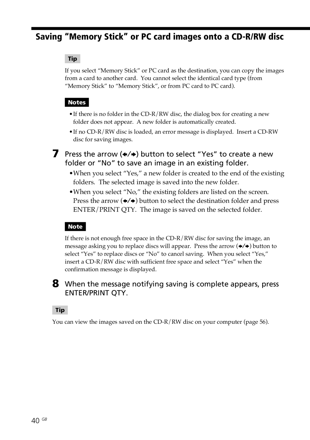 Sony DPP-SV88 operating instructions 40 GB 