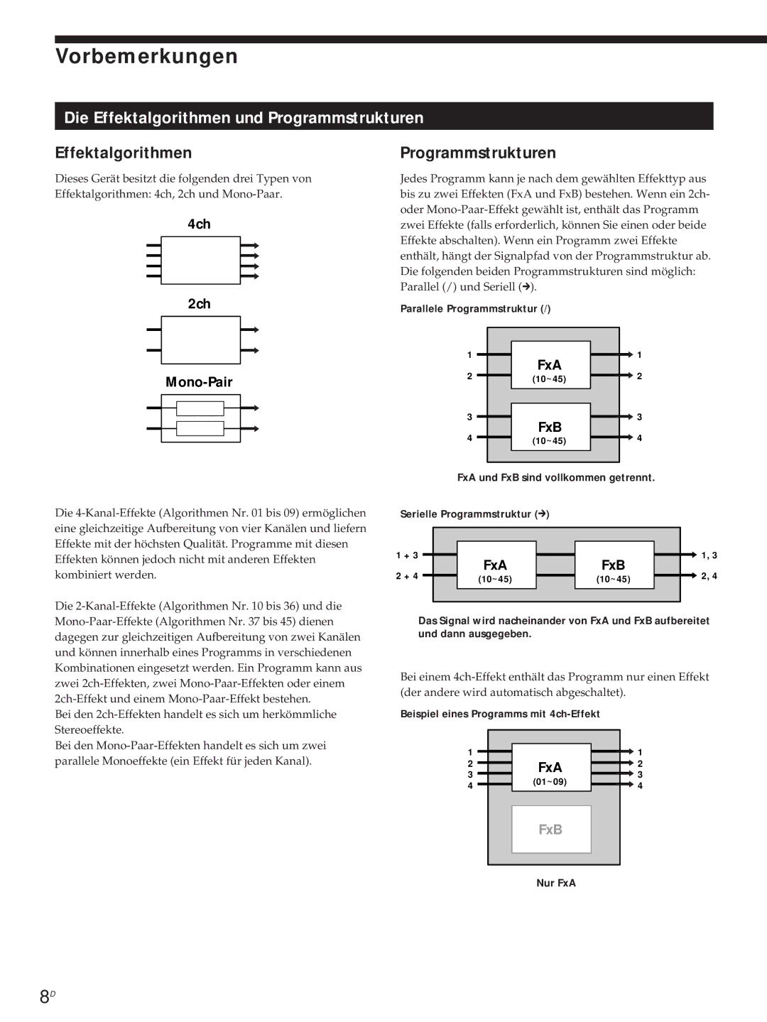 Sony DPS-V55M operating instructions Die Effektalgorithmen und Programmstrukturen, Parallele Programmstruktur 