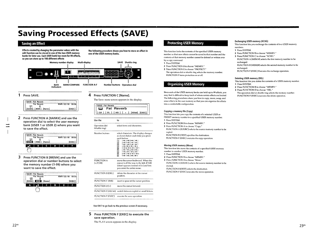 Sony DPS-V77 service manual Saving an Effect, Protecting User Memory, Organizing User Memory, Qyzi, Iii 