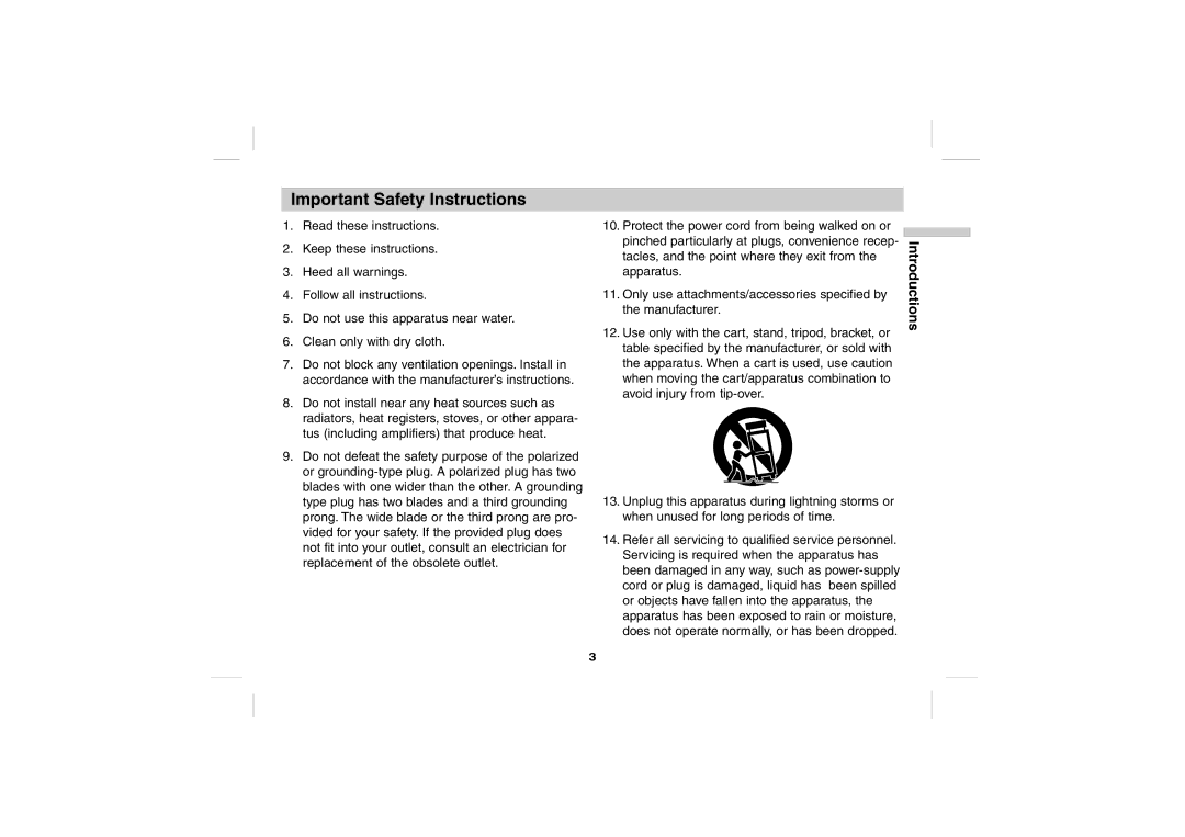 Sony DPS5032N operating instructions Important Safety Instructions 