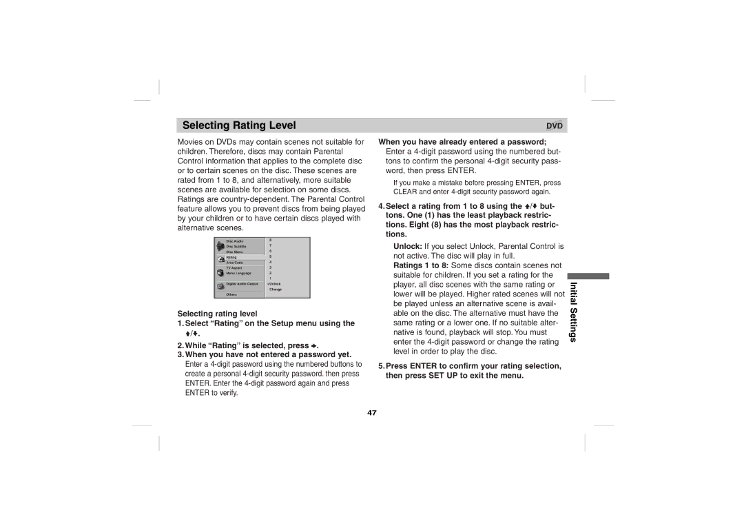 Sony DPS5032N operating instructions Selecting Rating Level 