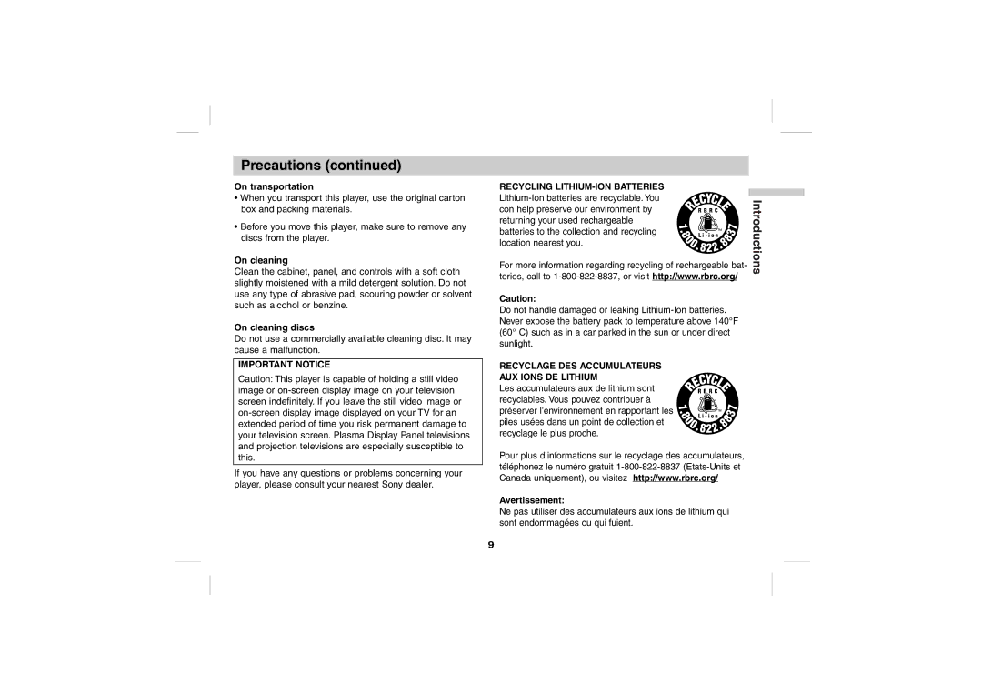 Sony DPS5032N operating instructions On transportation, On cleaning discs 