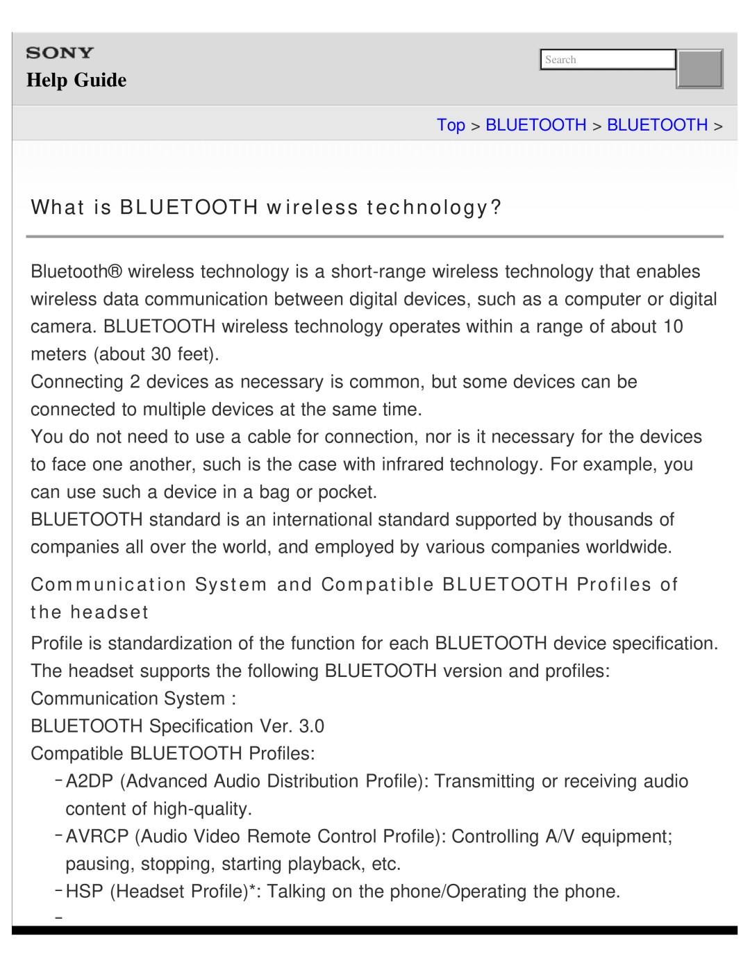 Sony DR-BTN200 manual What is BLUETOOTH wireless technology?, Help Guide 