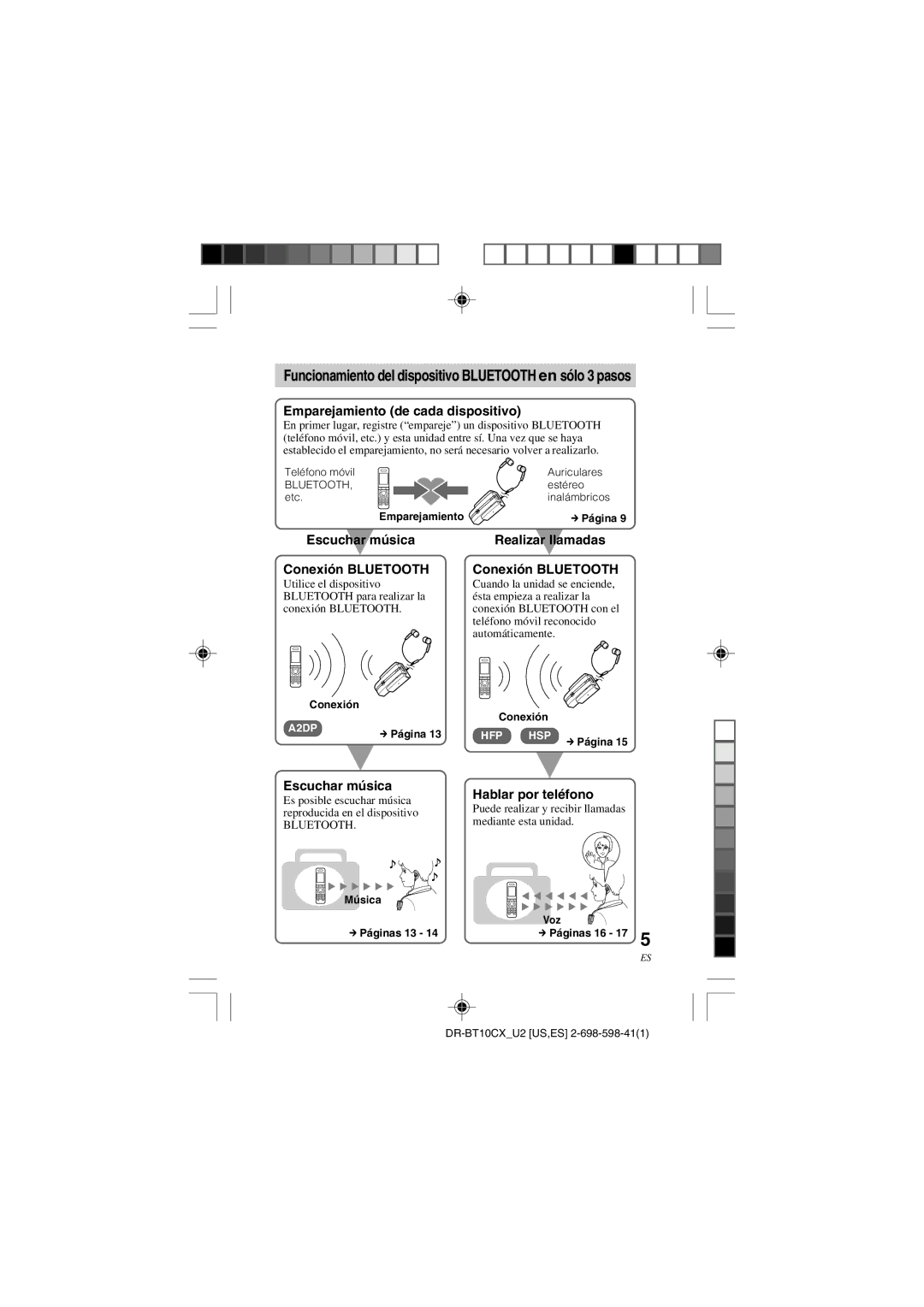 Sony DRBT10CX Funcionamiento del dispositivo Bluetooth en sólo 3 pasos, Emparejamiento de cada dispositivo 