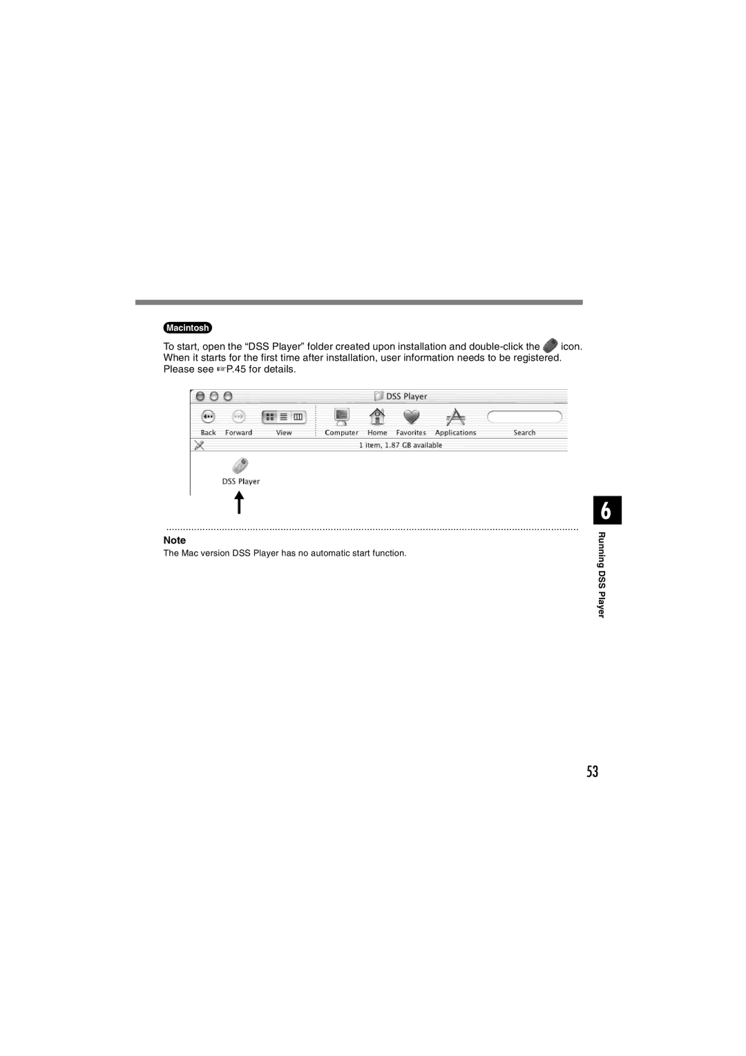 Sony DS-2 manual Mac version DSS Player has no automatic start function 