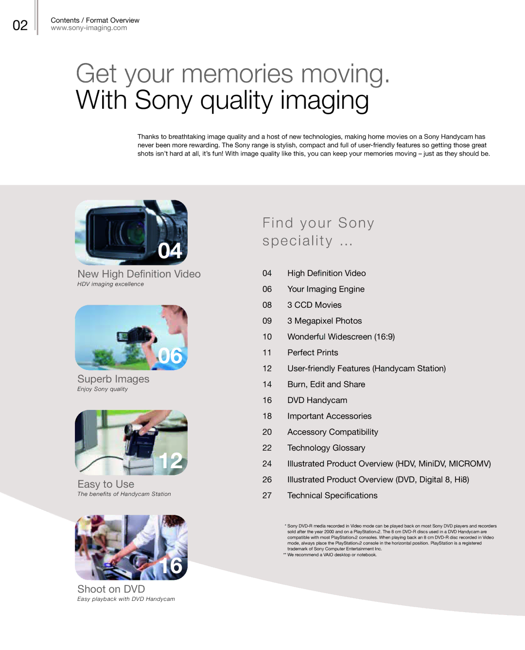 Sony DSC-H50 manual Get your memories moving, N d y o u r S o n y, E c i a l i t y … 