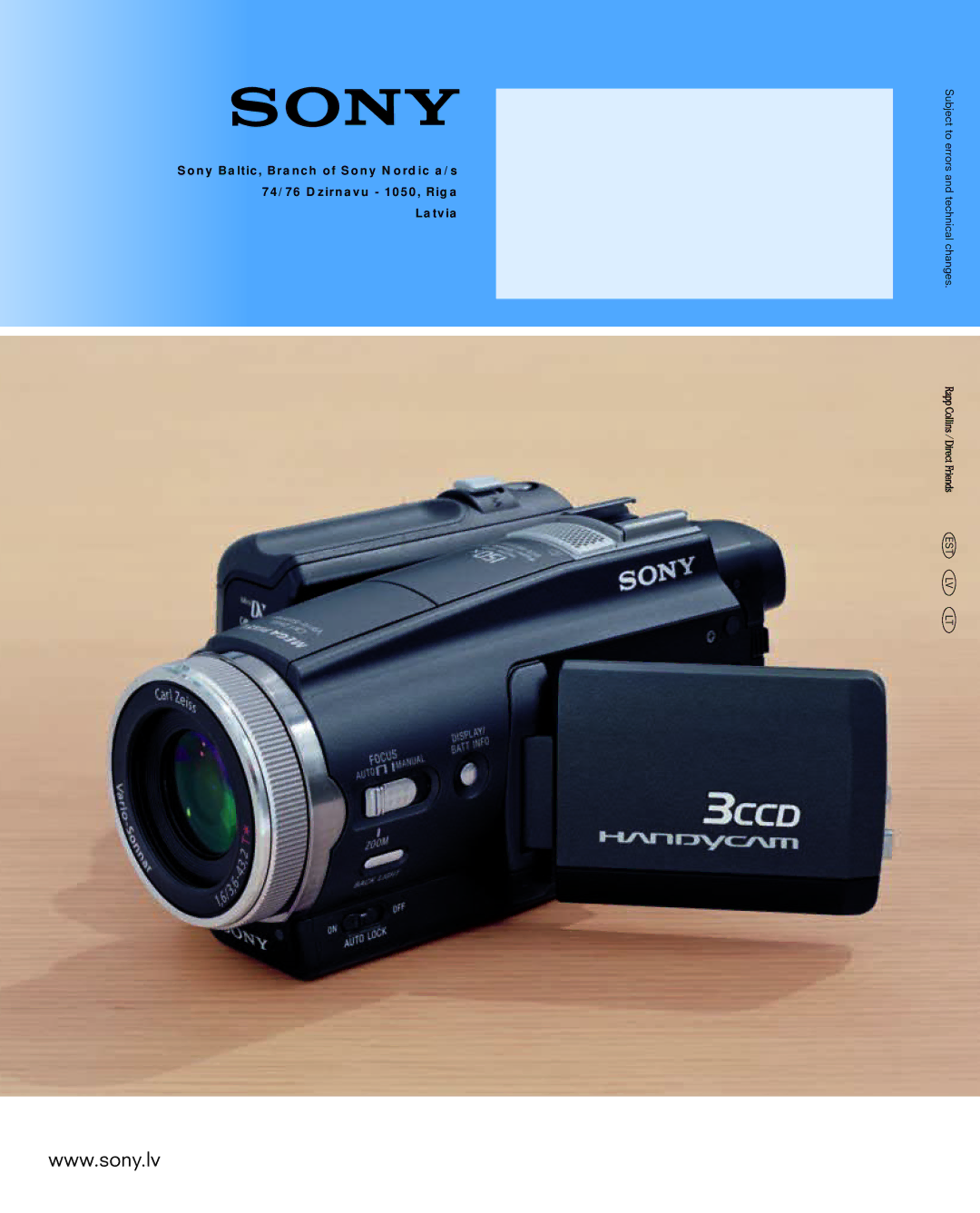 Sony DSC-H50 manual Subject to errors and technical changes 