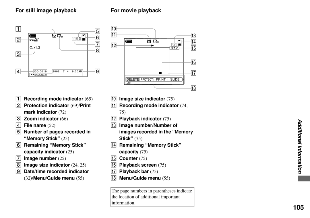 Sony DSC-P31, DSC-P51, DSC-P71 operating instructions For still image playback For movie playback, 320 qf 