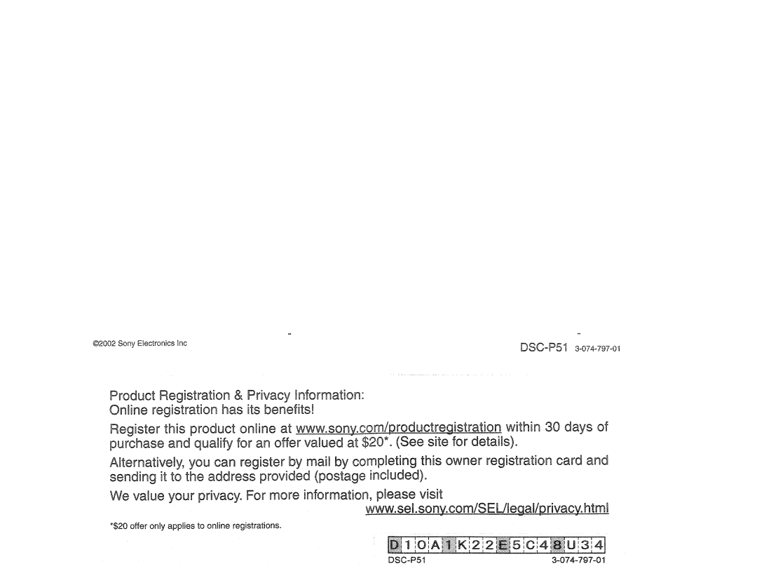 Sony DSC-P71, DSC-P31, DSC-P51 operating instructions 