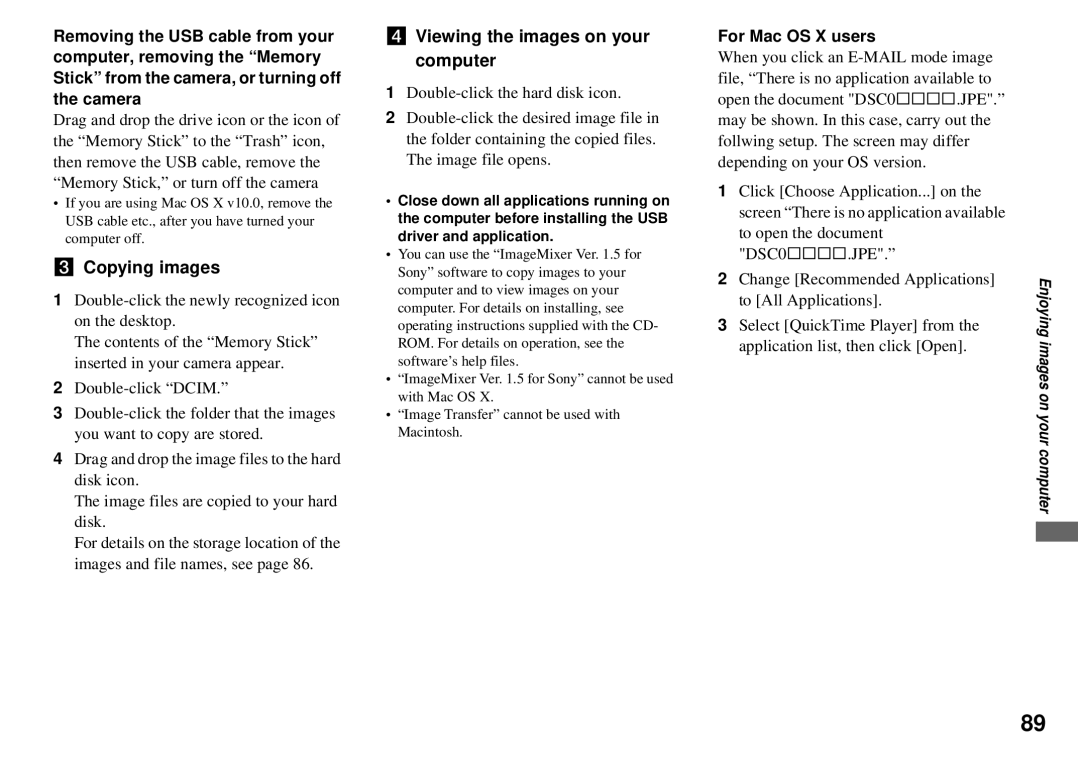 Sony DSC-P72 Copying images, Double-click the newly recognized icon on the desktop, Viewing the images on your computer 