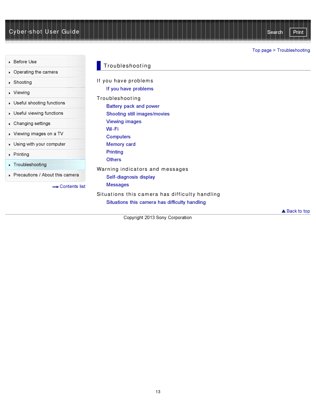 Sony DSC-RX100M2 manual Troubleshooting, If you have problems, Situations this camera has difficulty handling 