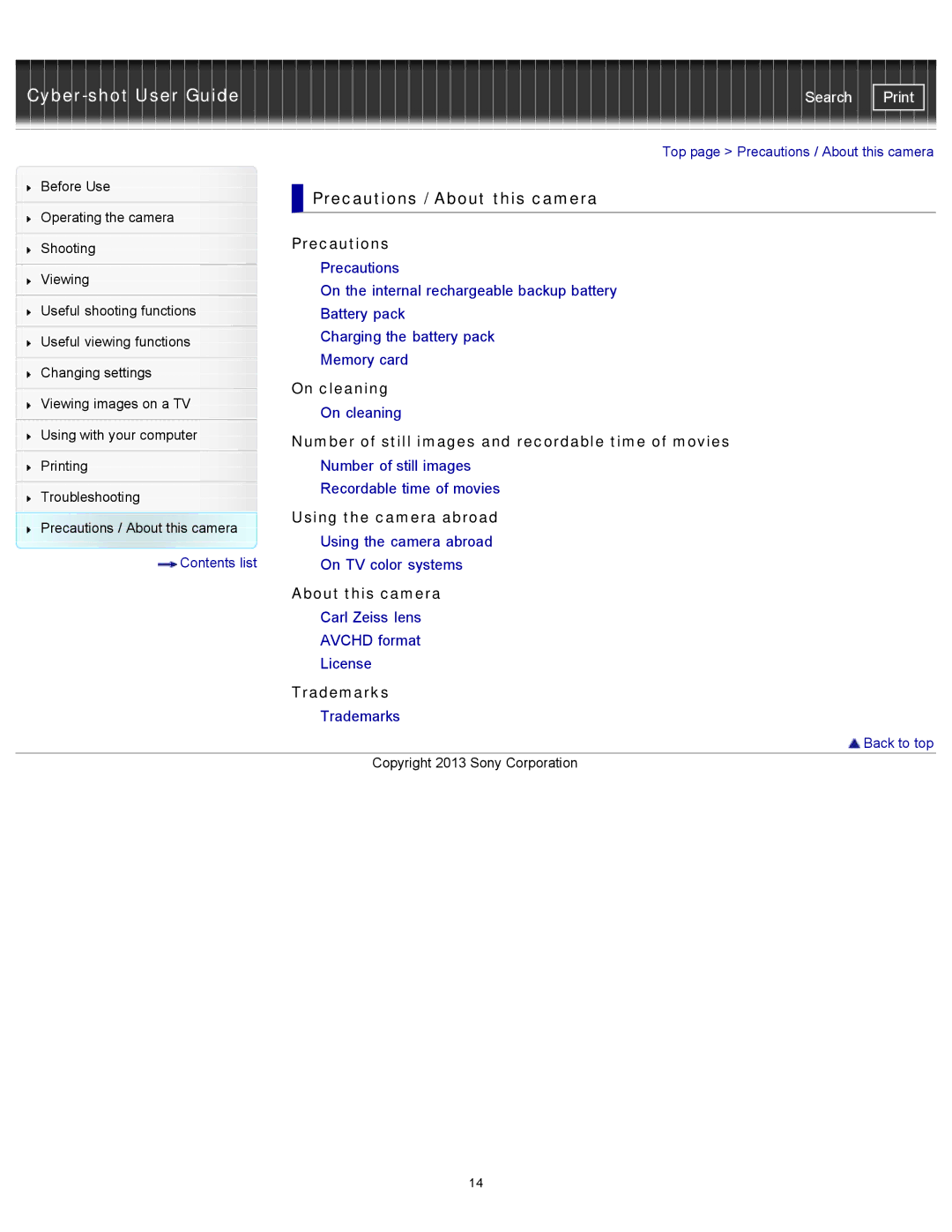 Sony DSC-RX100M2 manual Precautions / About this camera, On cleaning 