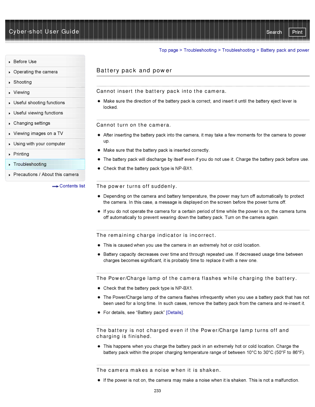 Sony DSC-RX100M2 manual Battery pack and power 