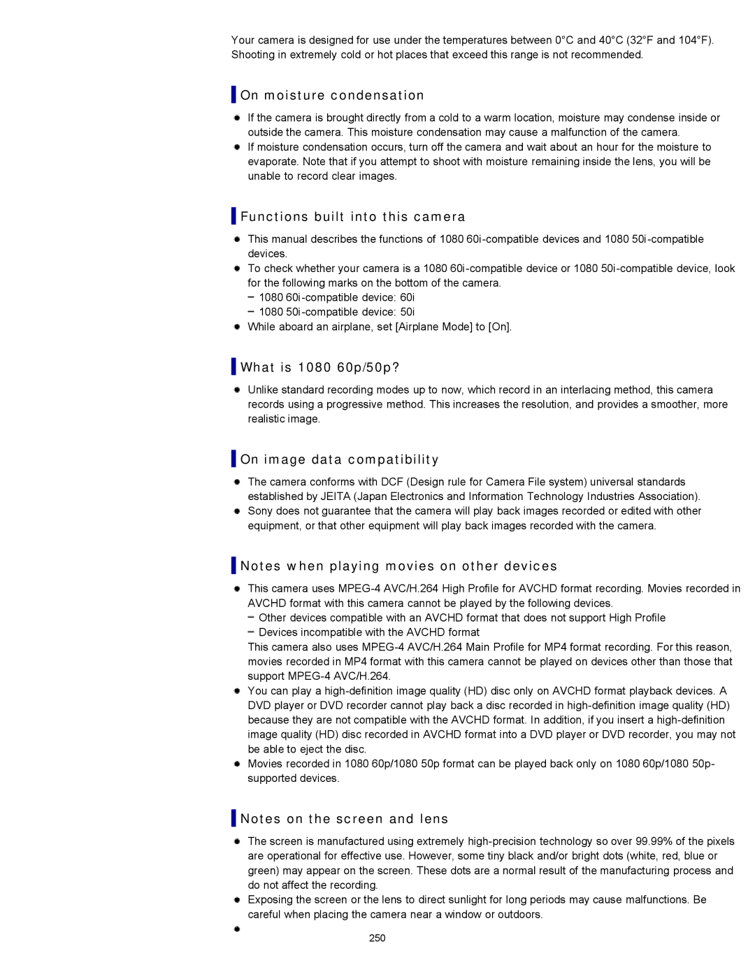 Sony DSC-RX100M2 manual On moisture condensation, Functions built into this camera, What is 1080 60p/50p? 
