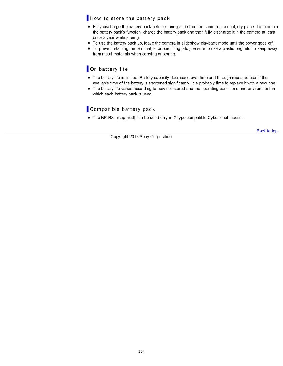 Sony DSC-RX100M2 manual How to store the battery pack, On battery life, Compatible battery pack 