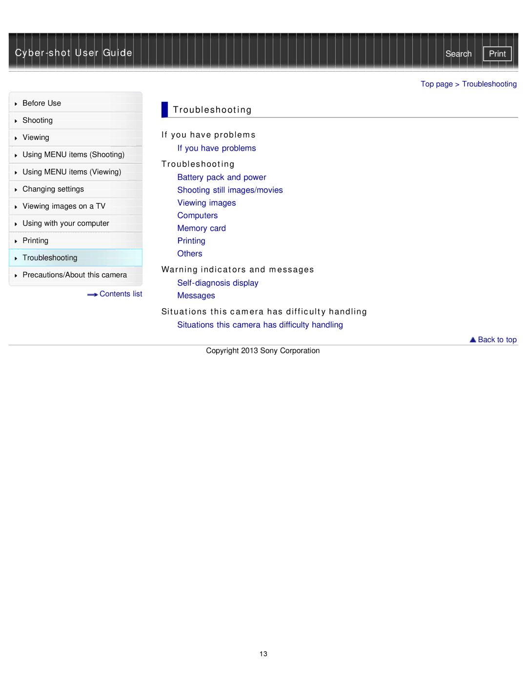 Sony DSC-RX1/RX1R manual Troubleshooting, If you have problems, Situations this camera has difficulty handling 