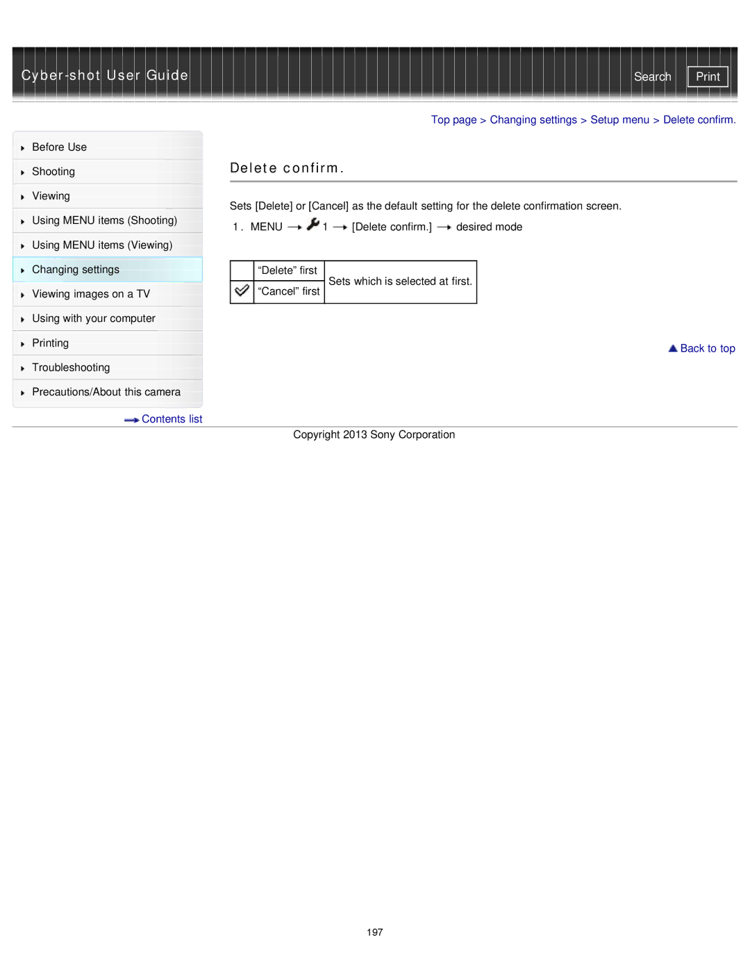 Sony DSC-RX1/RX1R manual Delete confirm 