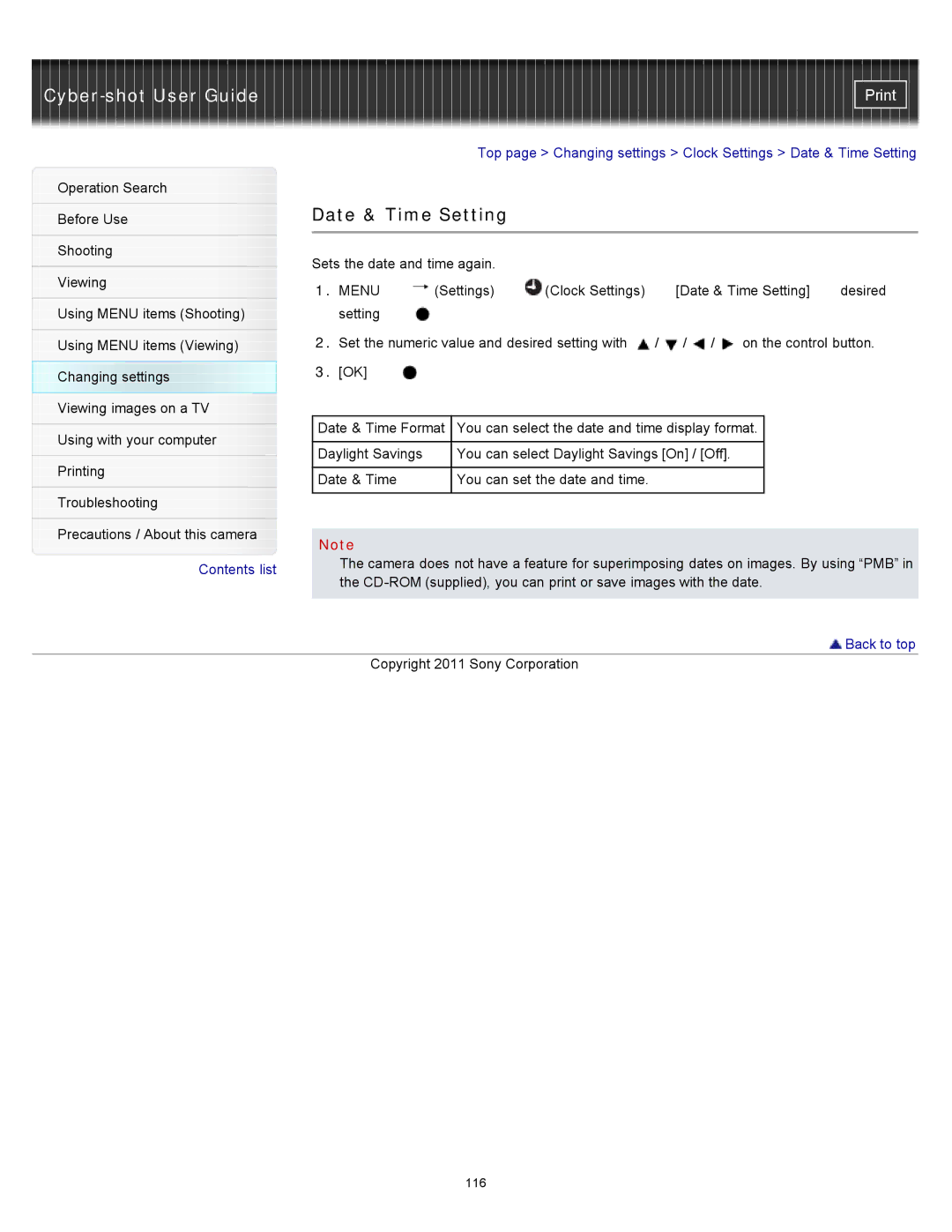 Sony DSC-S3000 manual Date & Time Setting 