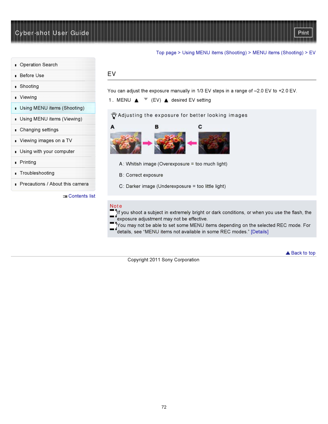 Sony DSC-S3000 manual Adjusting the exposure for better looking images 