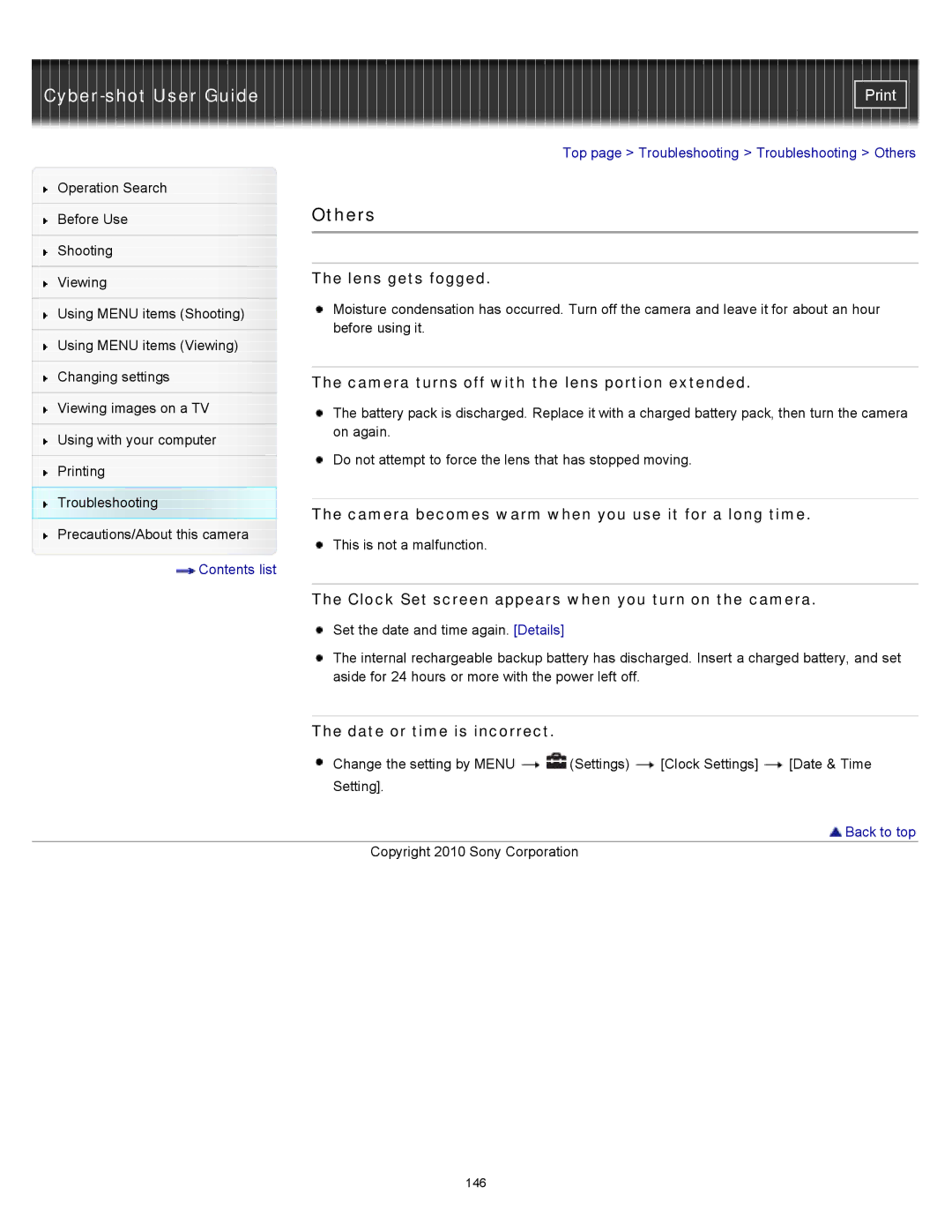 Sony W550, DSC-W530, DSCW530 manual Others 