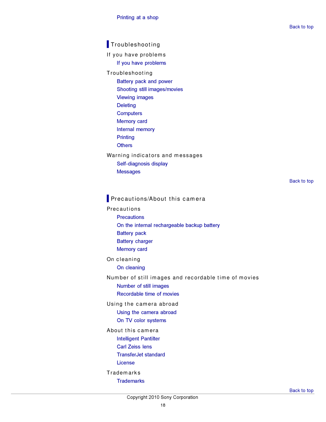 Sony DSC-W580, DSC-W570D manual Troubleshooting 