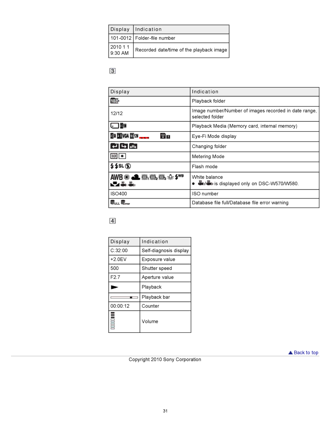 Sony DSC-W580, DSC-W570D manual Playback folder 