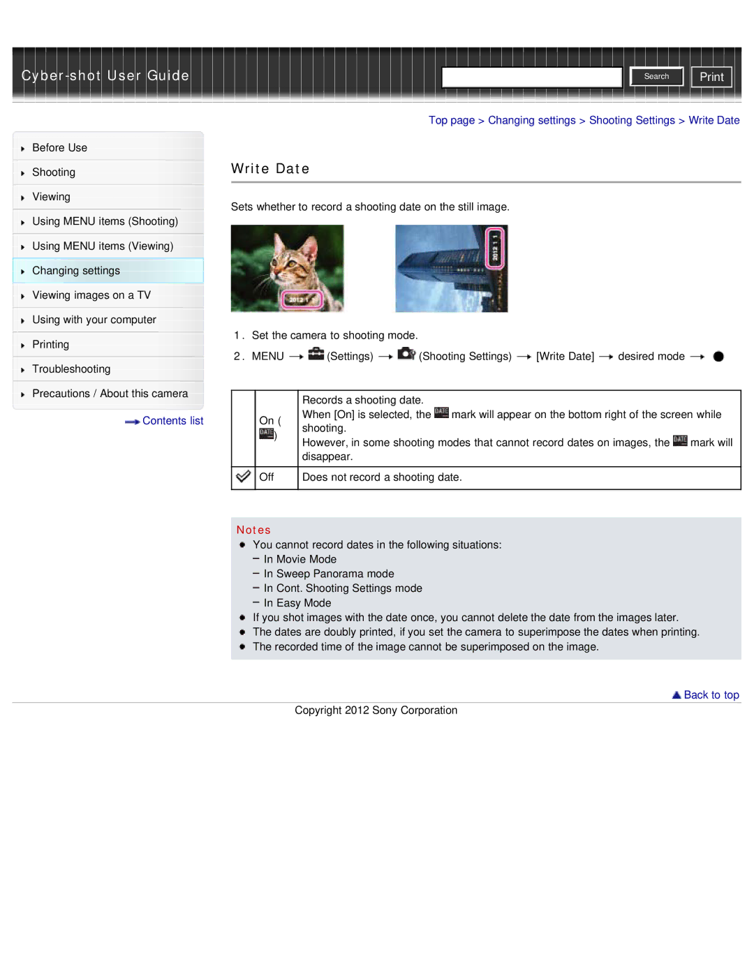 Sony DSC-W690/B manual Write Date 