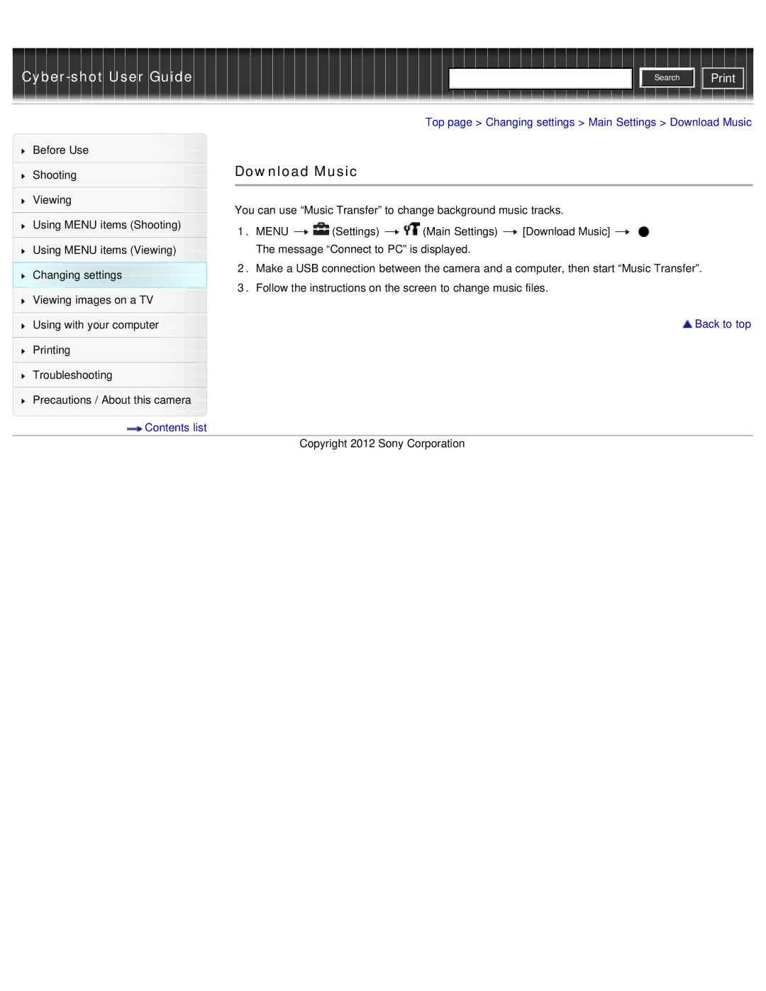 Sony DSC-W690/B manual Download Music 