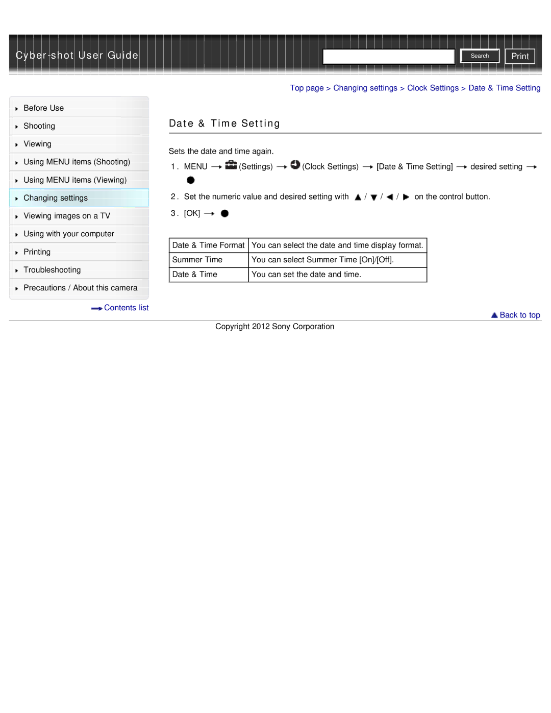 Sony DSC-W690/B manual Date & Time Setting 