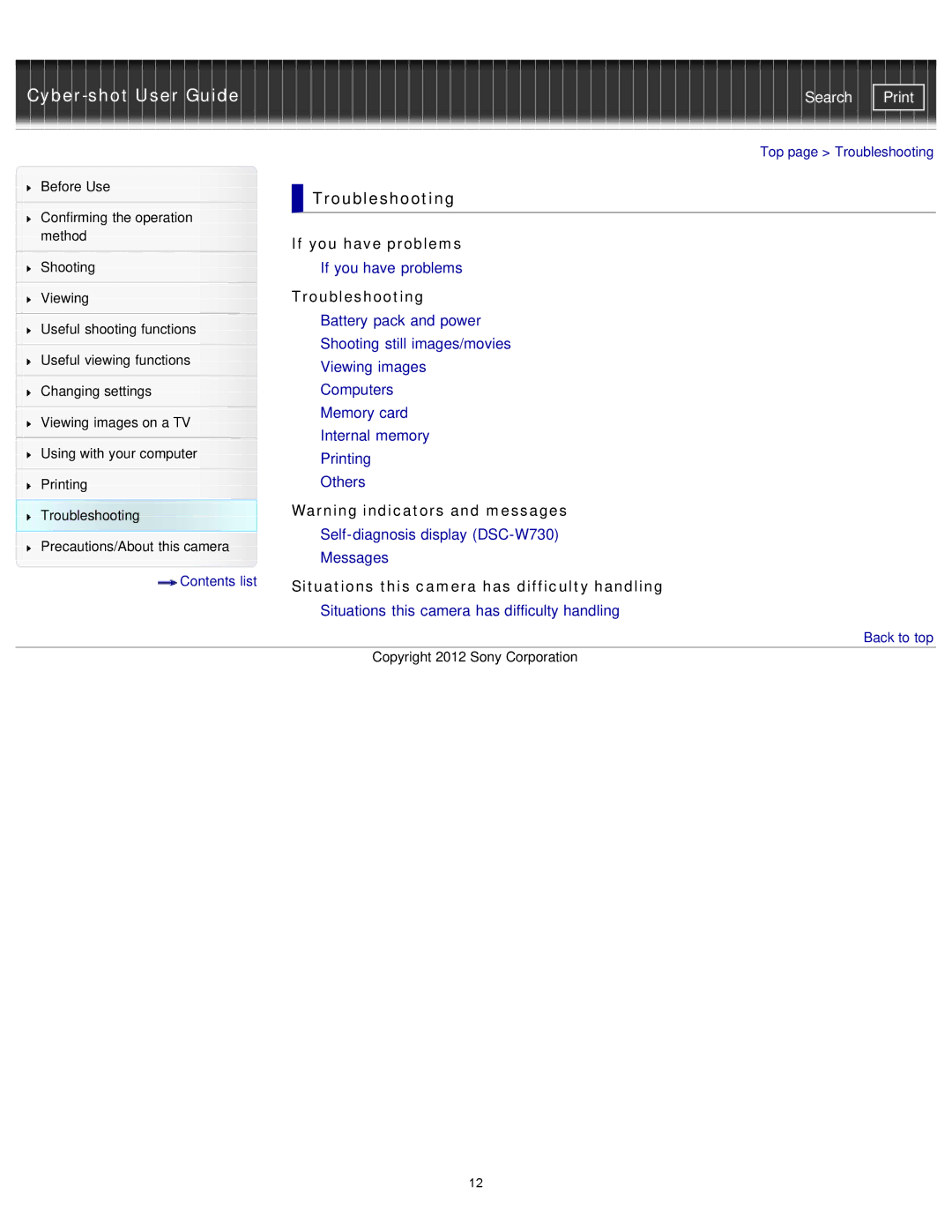 Sony DSC-W710/B, DSCW710/B, DSCW730/L Troubleshooting, If you have problems, Situations this camera has difficulty handling 