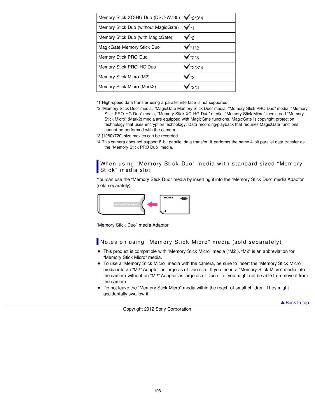 Sony DSCW710/B, DSC-W710/B, DSCW730/L, DSCW710/P, DSCW730/P manual 193 