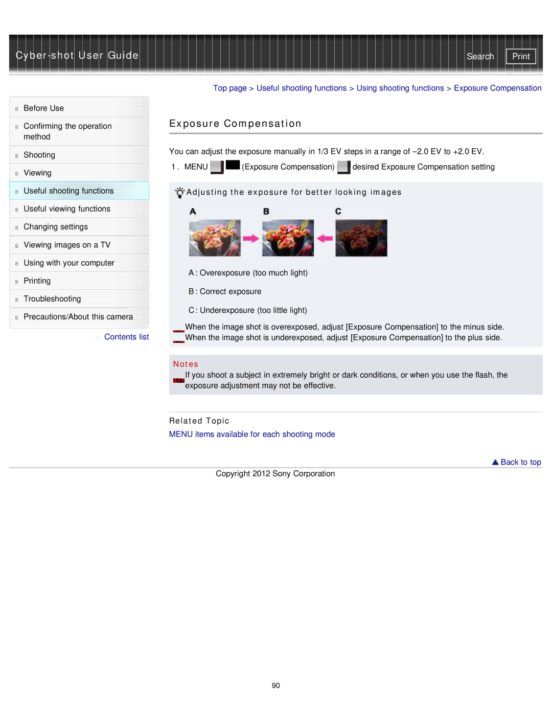 Sony DSC-W710/B, DSCW710/B, DSCW730/L, DSCW710/P, DSCW730/P manual Adjusting the exposure for better looking images 