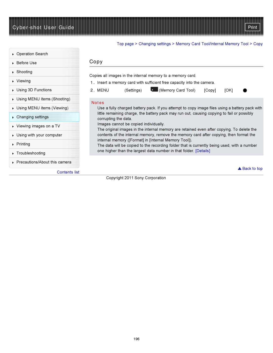 Sony DSC-WX10 manual Copy 