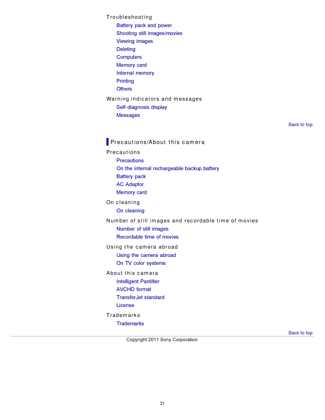 Sony DSC-WX10 manual Precautions/About this camera 