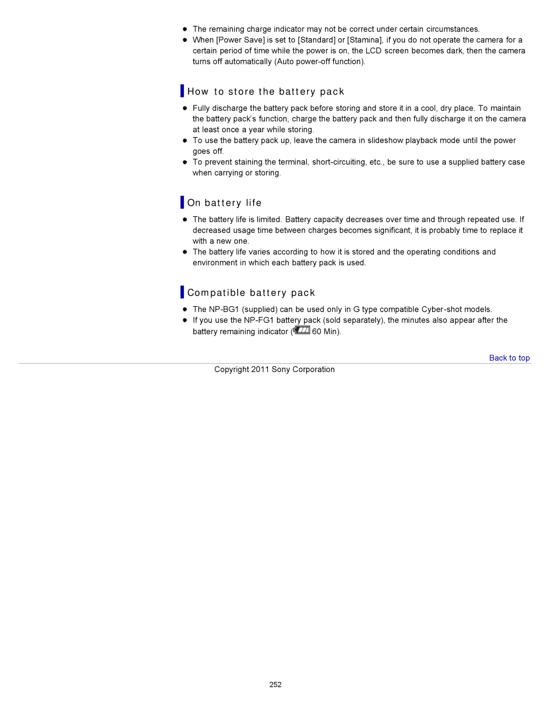 Sony DSC-WX10 manual How to store the battery pack, On battery life, Compatible battery pack 