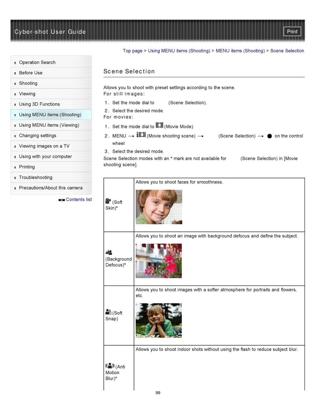 Sony DSC-WX10 manual For still images, For movies 