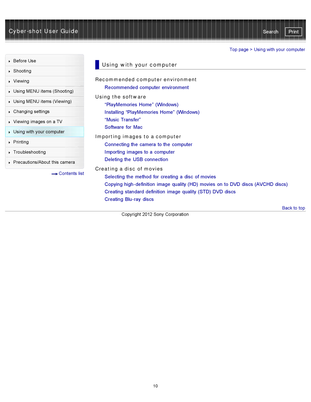 Sony DSC-WX100/WX150, DSC-WX150/R, DSCWX150/L manual Using with your computer 