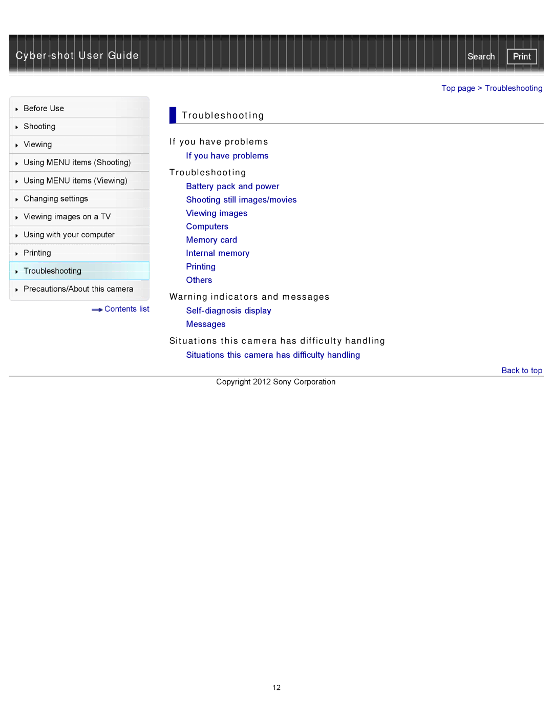 Sony DSC-WX150/R, DSC-WX100/WX150, DSCWX150/L manual Troubleshooting 