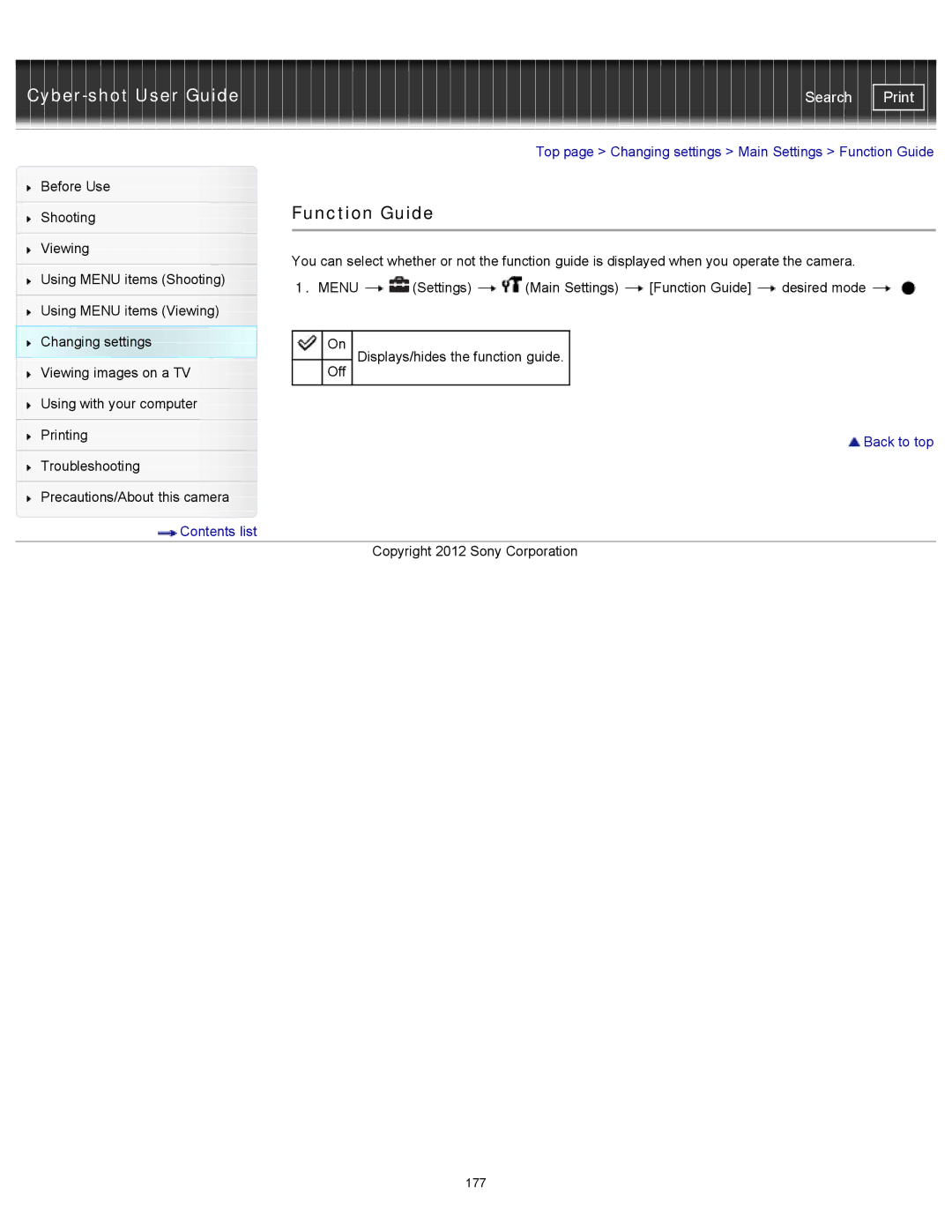 Sony DSC-WX150/R, DSC-WX100/WX150, DSCWX150/L manual Function Guide 