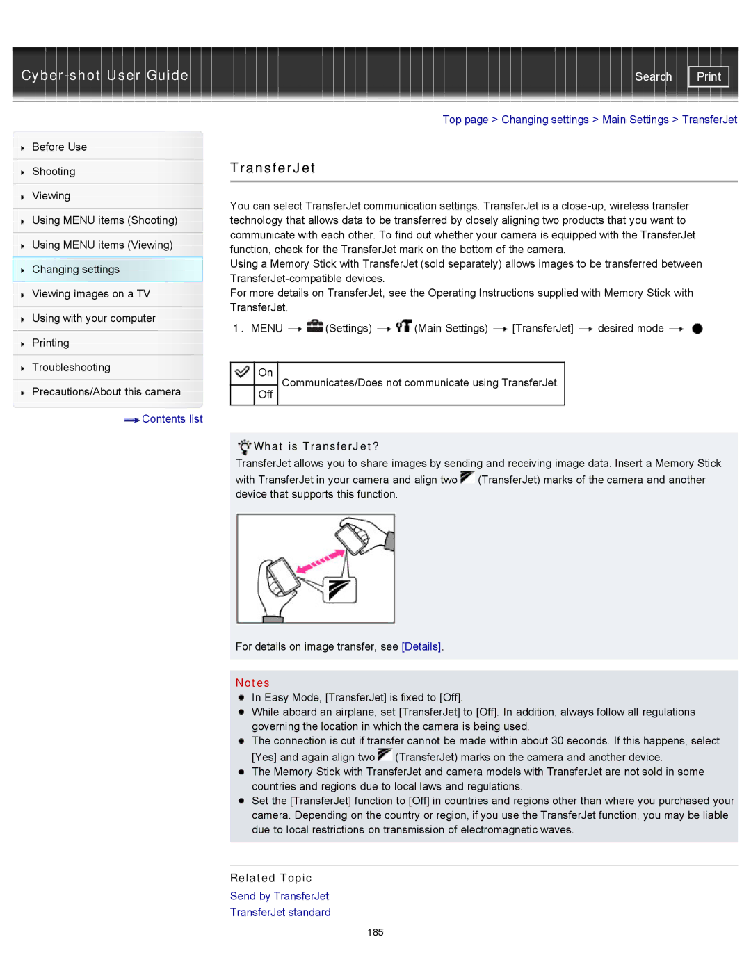 Sony DSCWX150/L, DSC-WX150/R, DSC-WX100/WX150 manual What is TransferJet? 