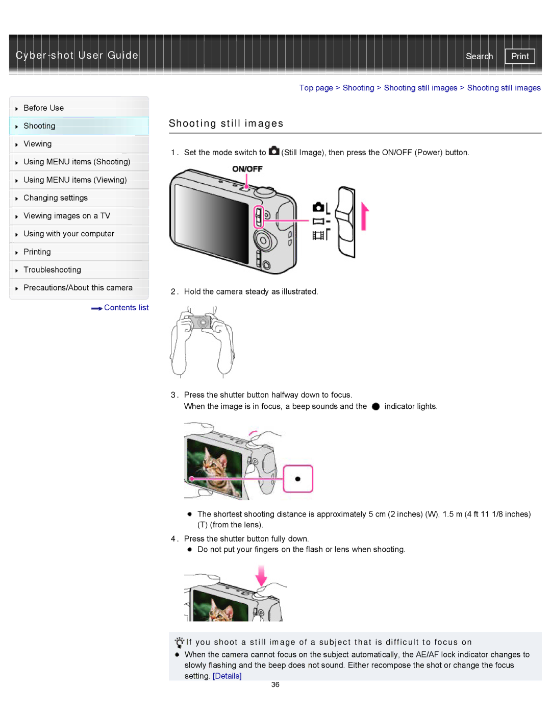 Sony DSC-WX150/R, DSC-WX100/WX150, DSCWX150/L manual Shooting still images 