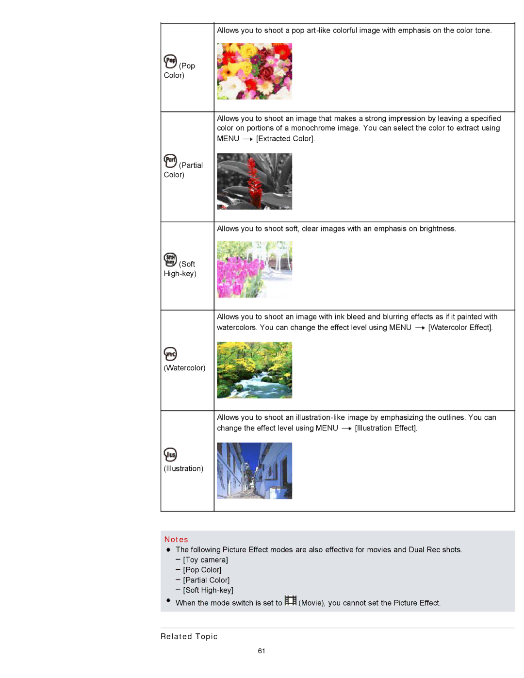 Sony DSC-WX100/WX150, DSC-WX150/R, DSCWX150/L manual Related Topic 