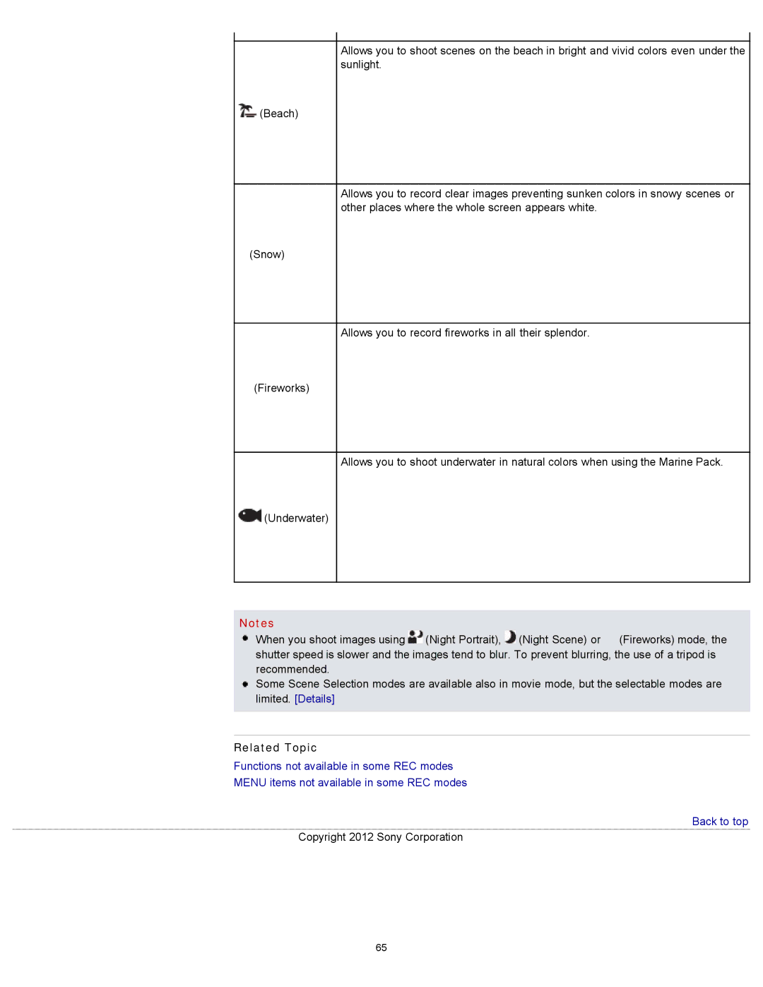 Sony DSCWX150/L, DSC-WX150/R, DSC-WX100/WX150 manual Related Topic 