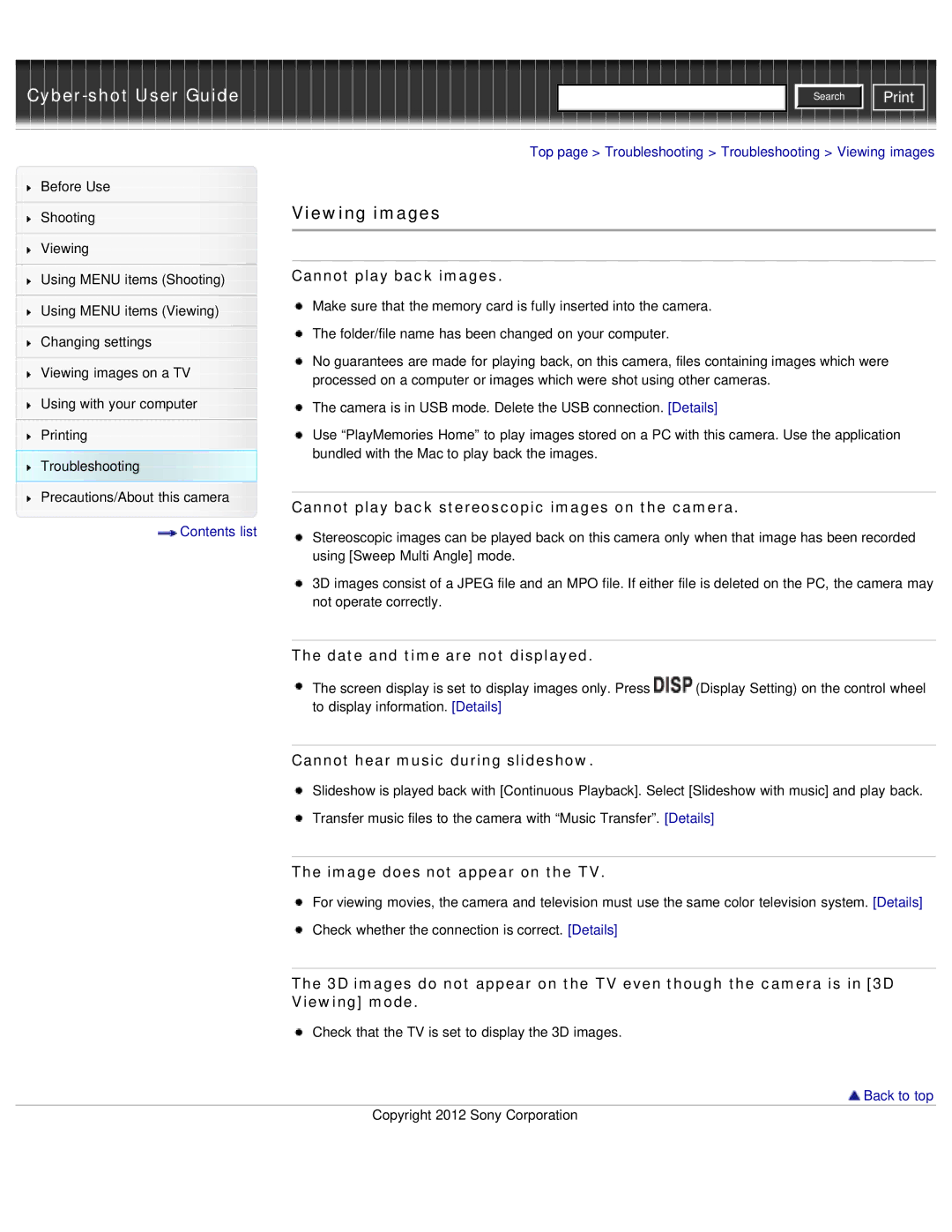 Sony DSC-WX50 manual Viewing images 