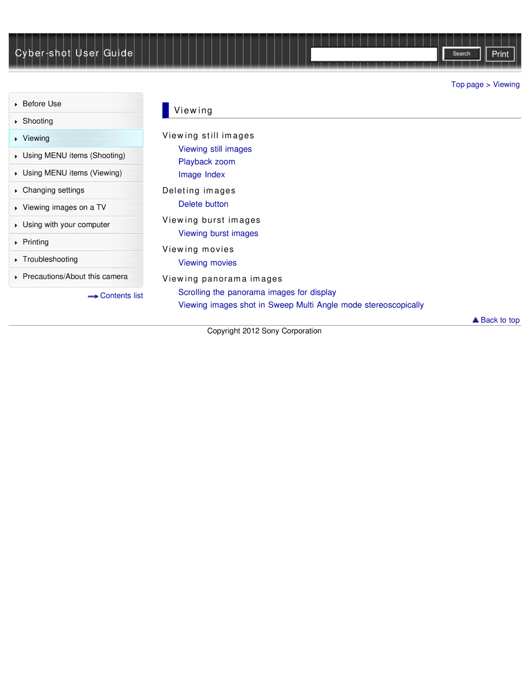 Sony DSC-WX50 manual Viewing 