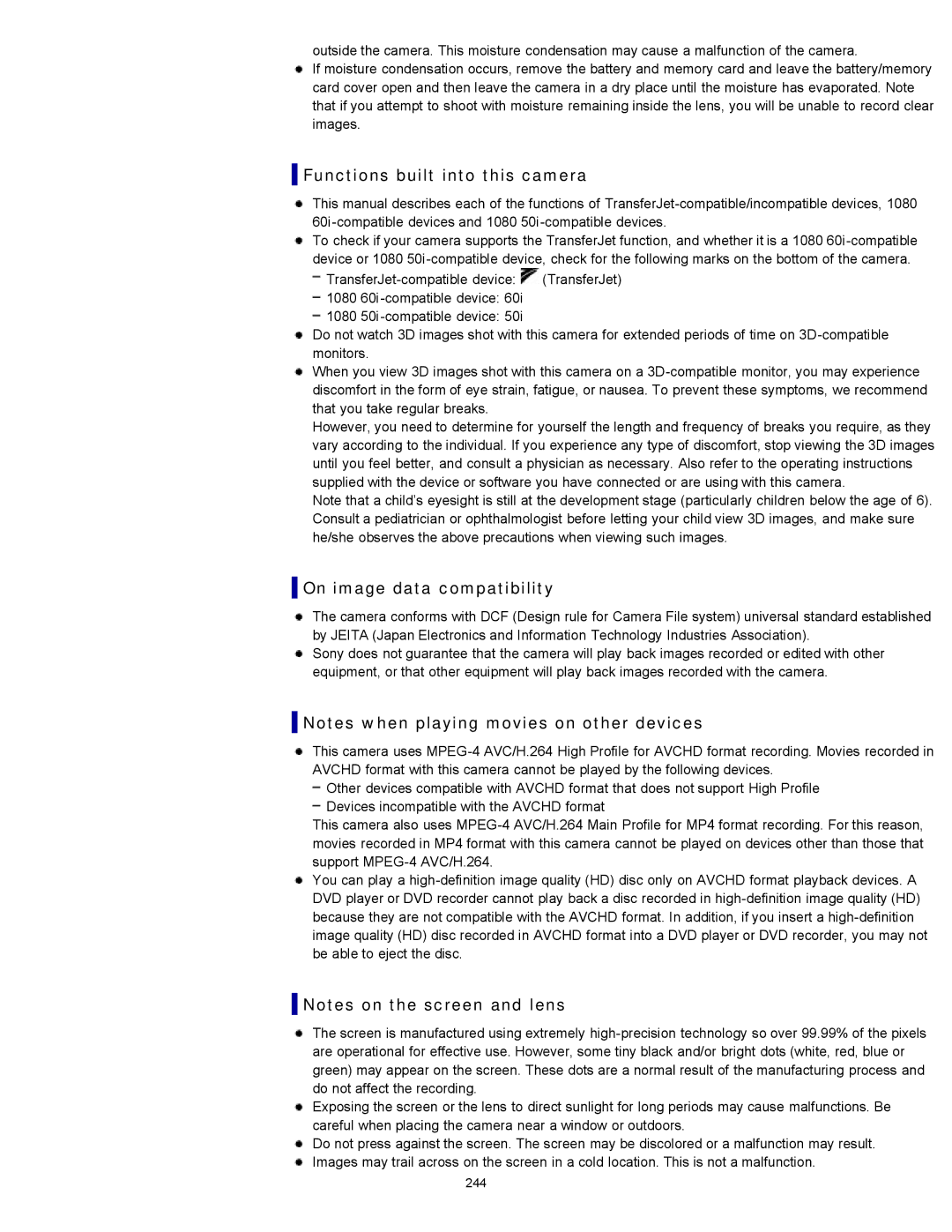 Sony DSCTX20, DSC-TX20/D manual Functions built into this camera, On image data compatibility 