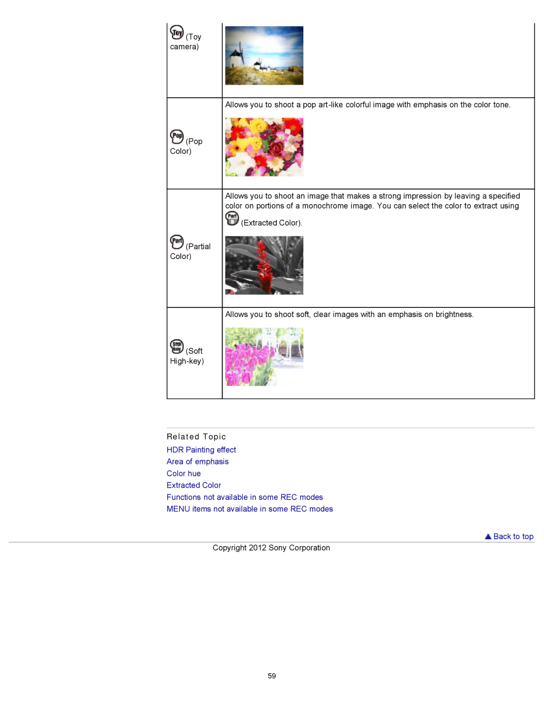 Sony DSC-TX20/D, DSCTX20 manual Related Topic 